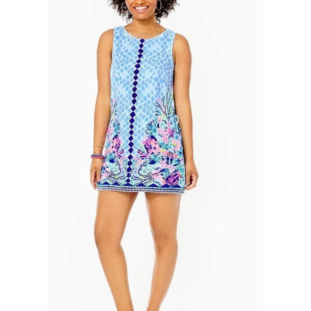 0 Lilly Pulitzer Donna Romper Multi Hidden Treasure Blue Print Romper NWT